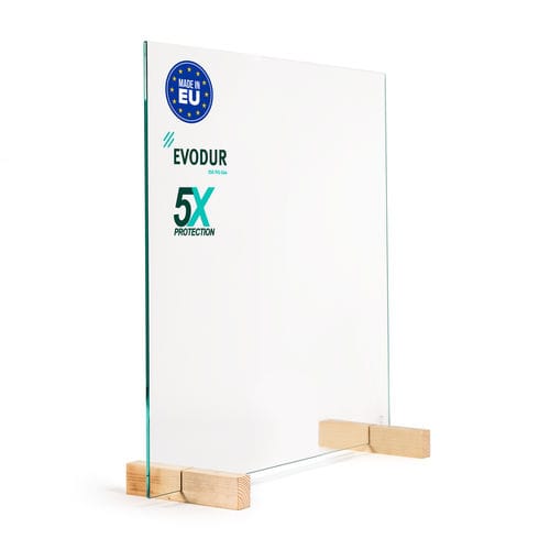 Schermo di protezione per bancone - Glas Expert - in vetro temprato / anticontagio / contract