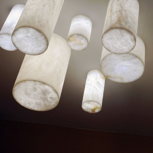 Plafoniera contemporanea - DOMINO - Atelier-alain-ellouz - rotonda / in alabastro / LED