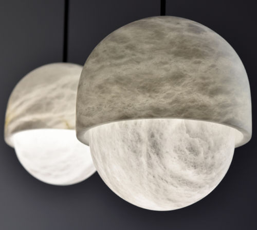 Lampada a sospensione - YOKO - Atelier-alain-ellouz - in alabastro / contemporanea / con cavo