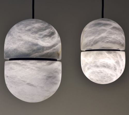 Lampada a sospensione - YUM - Atelier-alain-ellouz - in alabastro / contemporanea / con cavo