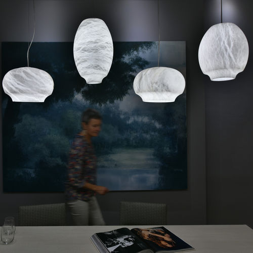Lampada a sospensione - CAMILLE - Atelier-alain-ellouz - in alabastro / contemporanea / con cavo