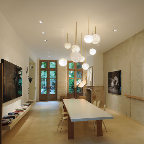 Lampada a sospensione - LUNA - Atelier-alain-ellouz - in alabastro / contemporanea / con cavo
