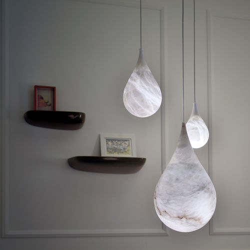 Lampada a sospensione - PRAGUE - Atelier-alain-ellouz - in alabastro / contemporanea / con cavo