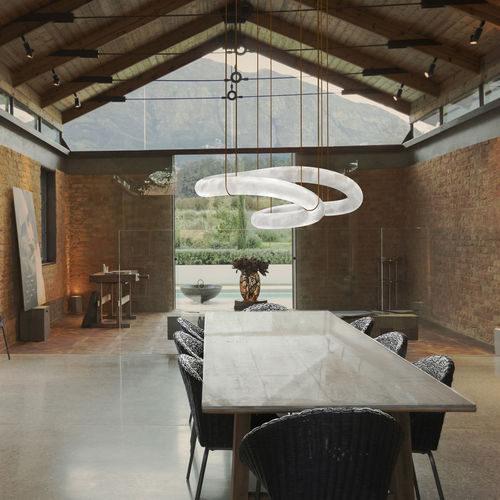 Lampada a sospensione - INFINITY 08 H - Atelier-alain-ellouz - in alabastro / contemporanea / con cavo