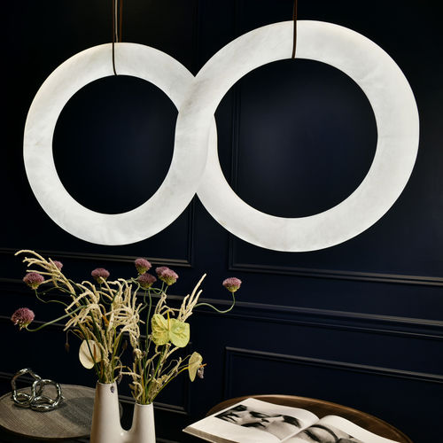Lampada a sospensione - INFINITY 08 V - Atelier-alain-ellouz - in alabastro / contemporanea / con cavo