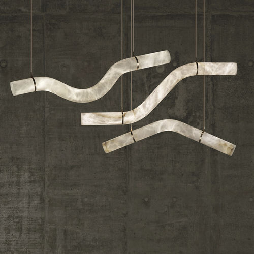 Lampada a sospensione - LIBERTY - Atelier-alain-ellouz - in bronzo / in ottone cromato / in pelle