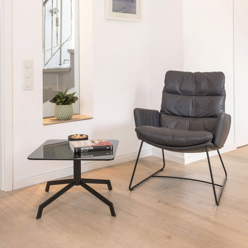 Tavolo d'appoggio contemporaneo - ARVA LOUNGE - KFF - in vetro / in acciaio / quadrato