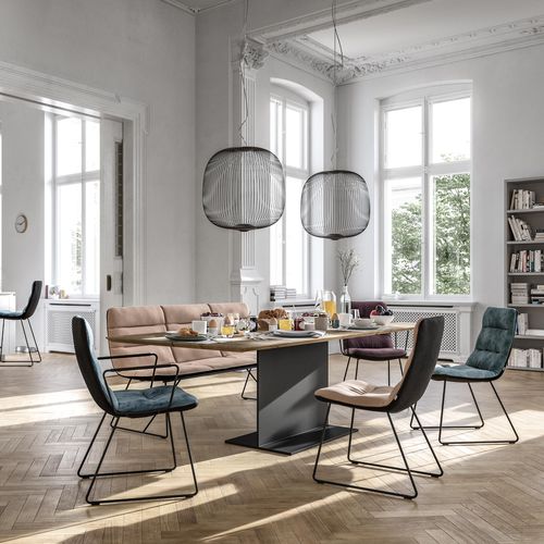 Sedia visitatore contemporanea - ARVA LIGHT - KFF - da interno / in tessuto / in pelle