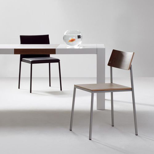 Sedia contemporanea - UNIT - KFF - da interno / in pelle / in compensato stampato