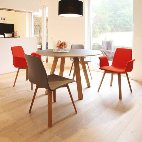 Sedia visitatore contemporanea - MAVERICK - KFF - da interno / in tessuto / in pelle