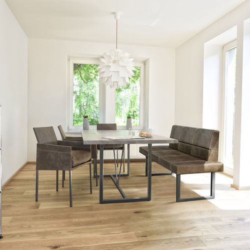 Tavolo da pranzo contemporaneo - ORIGIN - KFF - in legno massiccio / in acciaio / rettangolare