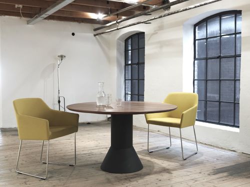 Tavolo da pranzo contemporaneo - BALANCE - Arco - in legno / in calcestruzzo / in alluminio