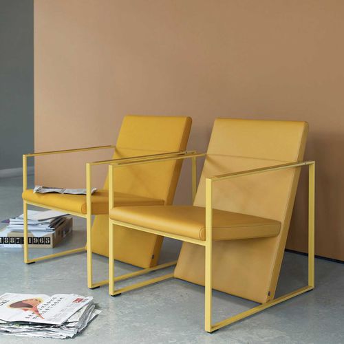 Poltrona contemporanea - SPINE - Arco - in pelle / in tessuto / in acciaio