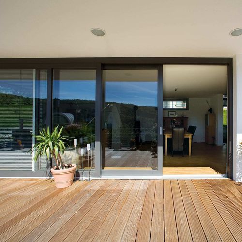 Vetrata alzante-scorrevole - STANDARD - Trocal - in PVC / a tripli vetri / termoisolante