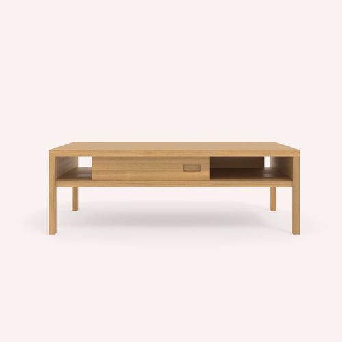 Tavolino basso contemporaneo - DALIDA - COCO-MAT - in rovere / rettangolare / con contenitore