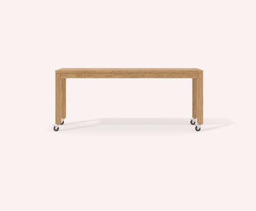 Consolle contemporanea - IRAKLITOS - COCO-MAT - in rovere / rettangolare / con rotelle