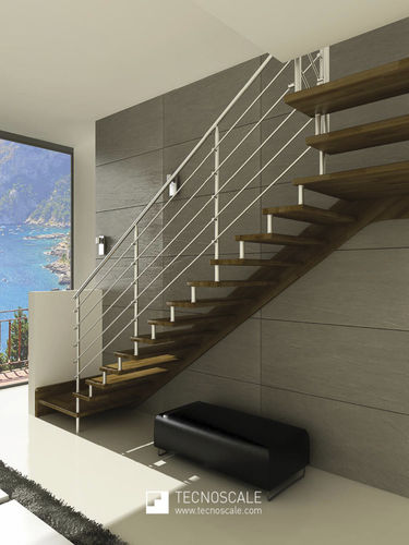 Scala a U - ALIANTE MASTER - TECNOSCALE - con gradini in legno / con struttura in legno / per uso residenziale