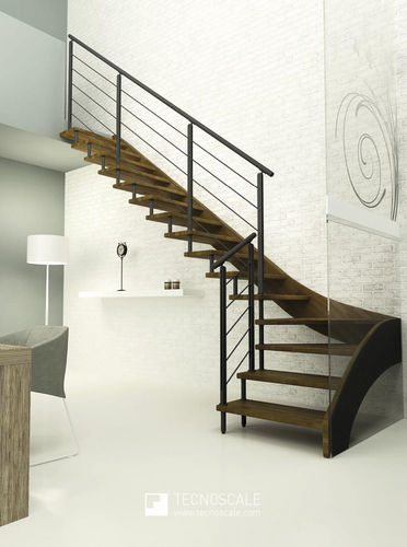 Scala dritta - ALIANTE PLANET - TECNOSCALE - a L / a U / con gradini in legno