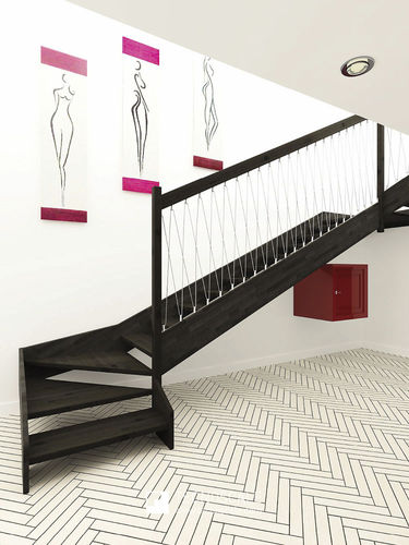 Scala dritta - DOMINA MOOD - TECNOSCALE - a L / a U / con gradini in legno