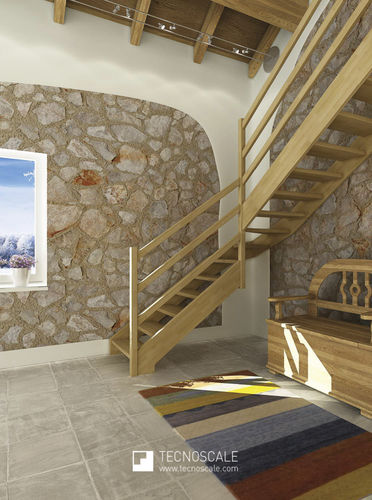 Scala dritta - DOMINA SPAZIO - TECNOSCALE - a L / a U / con gradini in legno