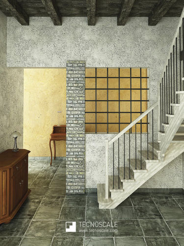 Scala a L - 900 NOVECENTO MAISON - TECNOSCALE - con gradini in legno / con struttura in legno / per uso residenziale