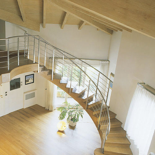 Scala elicoidale - HELICAL  - TECNOSCALE - curva / con gradini in legno / con gradini in metallo