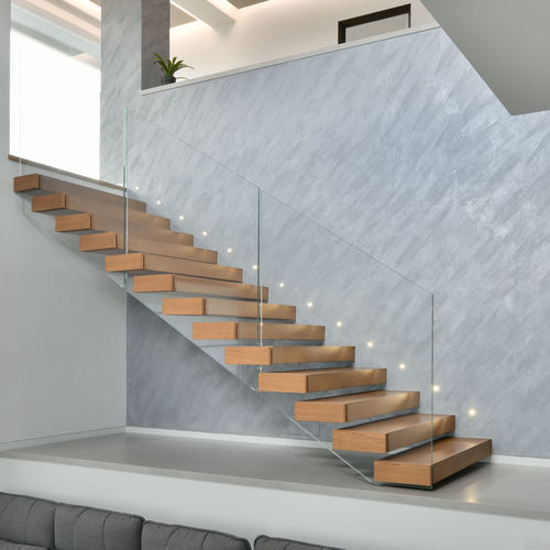 Scala dritta - MANHATTAN - TECNOSCALE - con gradini in legno / per uso residenziale / professionale