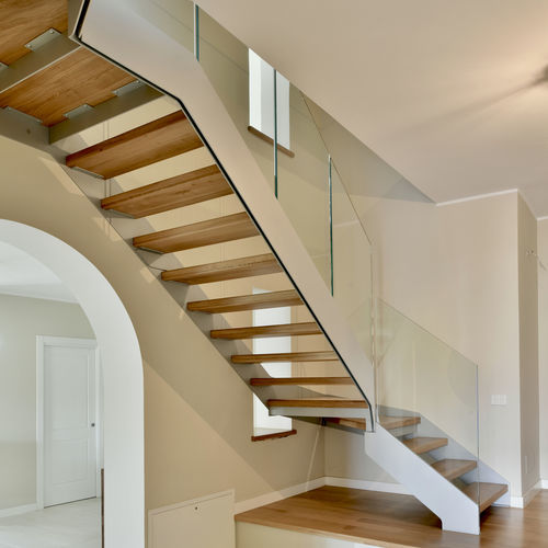 Scala dritta - PLANA LUMINA C - TECNOSCALE - a L / a U / con gradini in legno