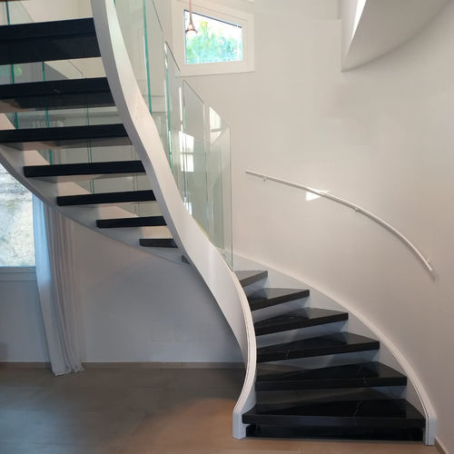Scala elicoidale - TECNOSCALE - curva / con gradini in quercia / con gradini in faggio