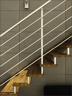 Ringhiera in acciaio inossidabile - ROUND MINI ROUND - TECNOSCALE - a sbarre / da interno / per scala