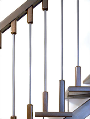Ringhiera in metallo - COMPOSIT - TECNOSCALE - in legno / a sbarre / da interno