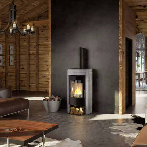Stufa a legna - LAVI­TA - Rika - 5 kW...10 kW / a pavimento / contemporanea