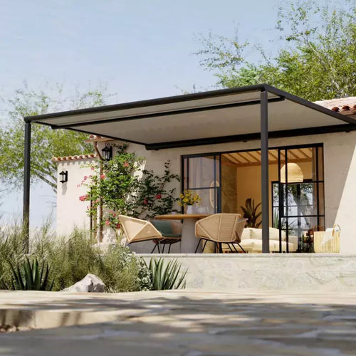 Pergola retrattile - B128 - Brustor - autoportante / in tessuto / con tetto piatto