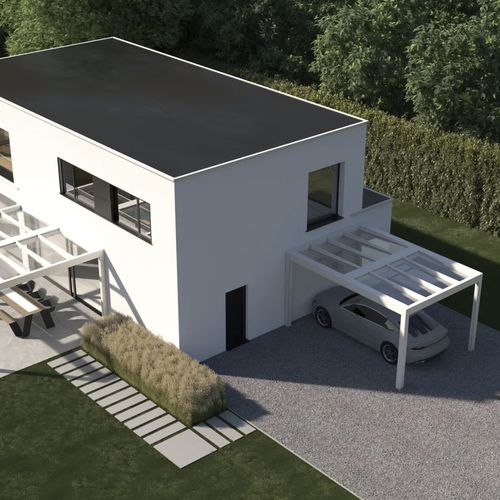 Pergola addossata - B700 - Brustor - in alluminio / in vetro / con copertura in vetro