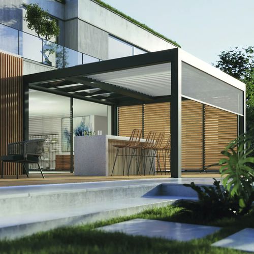 Pergola addossata - B720 - Brustor - in alluminio / altri materiali / in ebano