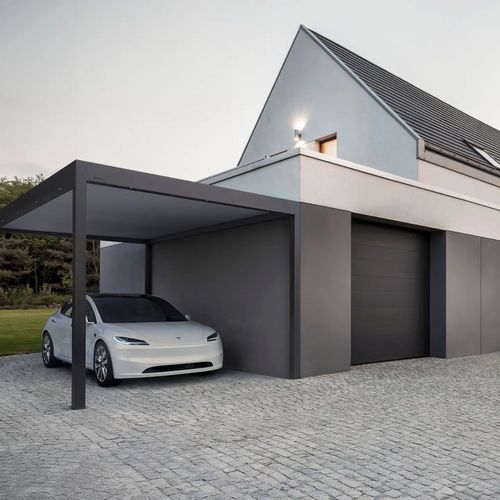 Tettoia per posto-auto su misura - B910 - Brustor - con illuminazione integrata / in alluminio