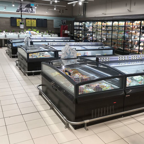 Vetrina refrigerata a isola - MONTREAL XL - AHT Cooling Systems GmbH - per negozio / in metallo / con porta scorrevole