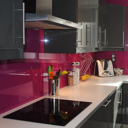 Pannello in vetro float - LACOBEL FUCHSIA - Macocco - opaco / laccato / per interni