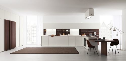 Cucina contemporanea - AXIS012 - Zampieri Cucine - impiallacciata in legno / senza maniglie / laccata
