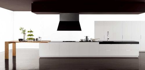 Cucina contemporanea - BLOK - Zampieri Cucine - in legno / con isola / con maniglia integrata