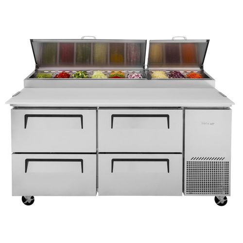 Tavolo di preparazione per pizza - TPR-67SD-D4-N - Turbo Air - in acciaio inossidabile / mobile / refrigerato