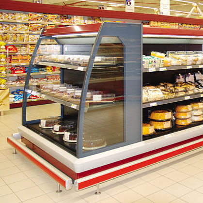 Vetrina refrigerata con scaffali - PYRAMID - MAFIROL - per negozio / in metallo / con sportello