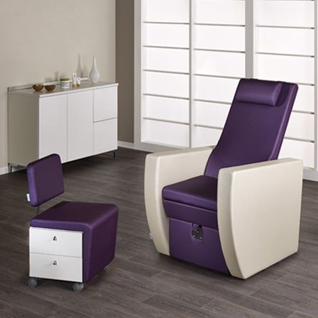 Poltrona pedicure in ecopelle - PACIFIC PODO - Medical & Beauty - con poggiapiedi / bianca