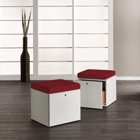 Pouf contemporaneo - MAGIC BOX - Medical & Beauty - in legno / con contenitore / per zona reception