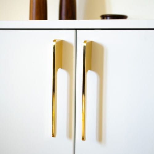 Maniglia per mobile in ottone spazzolato - LINE 200 - B&B Sweden, Bäccman & Berglund Sweden - in ottone lucidato