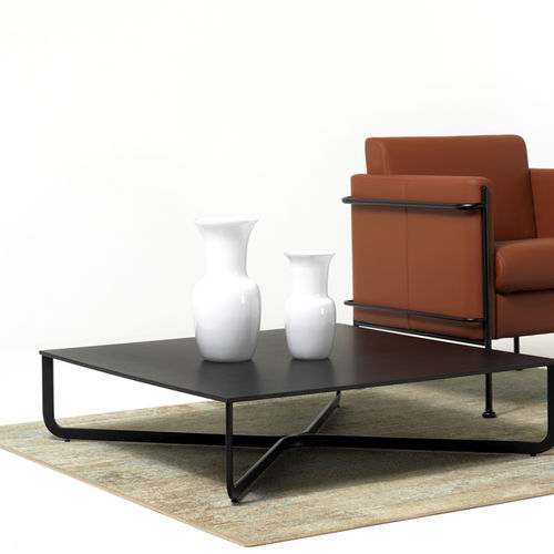Tavolino basso contemporaneo - XL - Diemme - in noce / impiallacciato in legno / in metallo