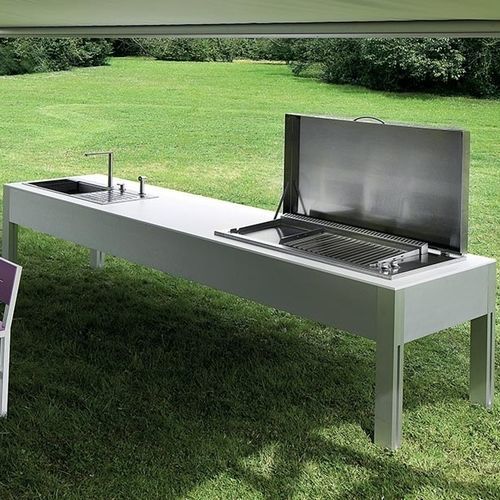 Isola cucina in metallo - ZERODIECI - TAO DESIGN - di misura media / contract / a gas