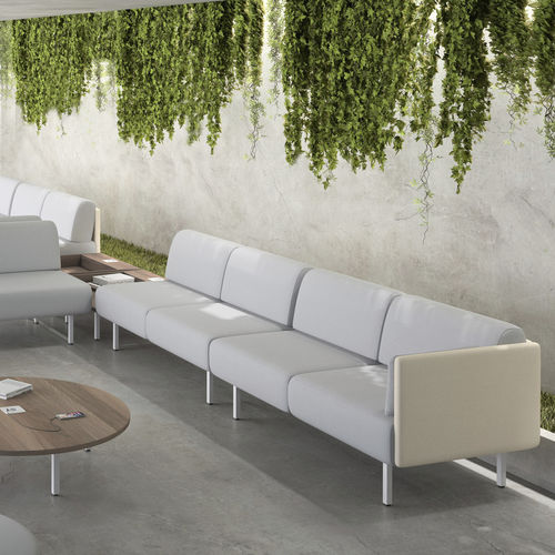Divano contemporaneo - PIEM - Ofifran - in tessuto / grigio / per uso contract