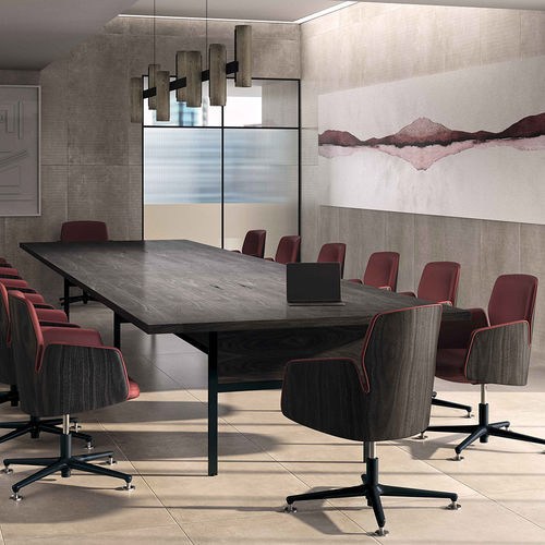 Tavolo da riunione contemporaneo - GALLERY  - Ofifran - in legno / con supporto in metallo / rettangolare