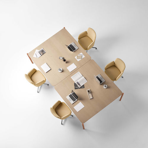 Tavolo contemporaneo - TERRA - Ofifran - in legno / con supporto in legno / rettangolare